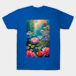 Beautiful Lotus Flowers - Painting of Water Lilies T-Shirt